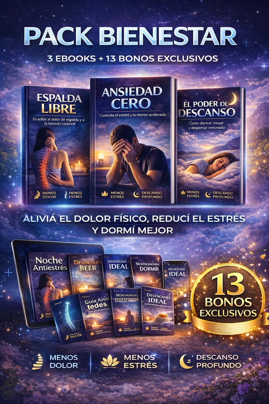PACK BIENESTAR COMPLETO — Reducí la ansiedad, aliviá tu espalda y dormí mejor